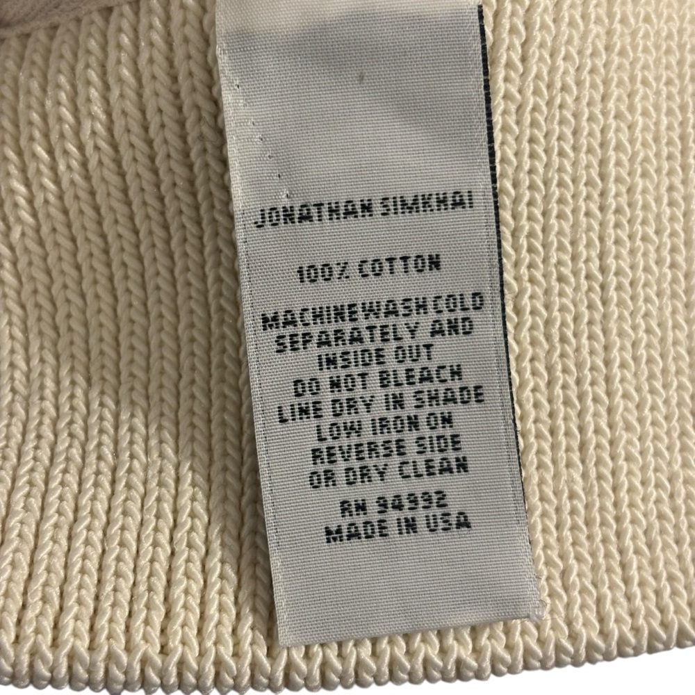 Jonathan Simkhai Y2K Cream Knit Zip-Up Denim Old Money Stylish Bustier Top Small - Picture 4 of 6